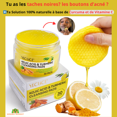 Pads Nettoyant au Curcuma pour une Peau Douce, Éclatante et Naturellement Purifiée.